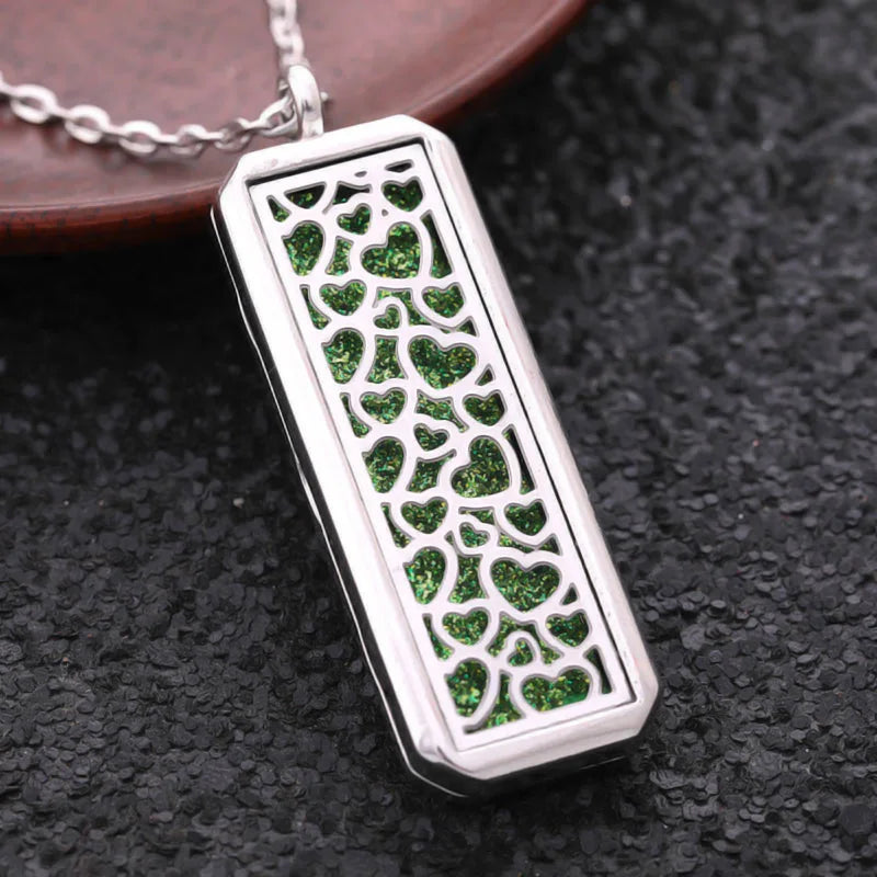 2025 New Glamour Aromatherapy Pendant Square Stainless Steel Necklace Essential oil Perfume Diffuser Locket Romantic Accessories