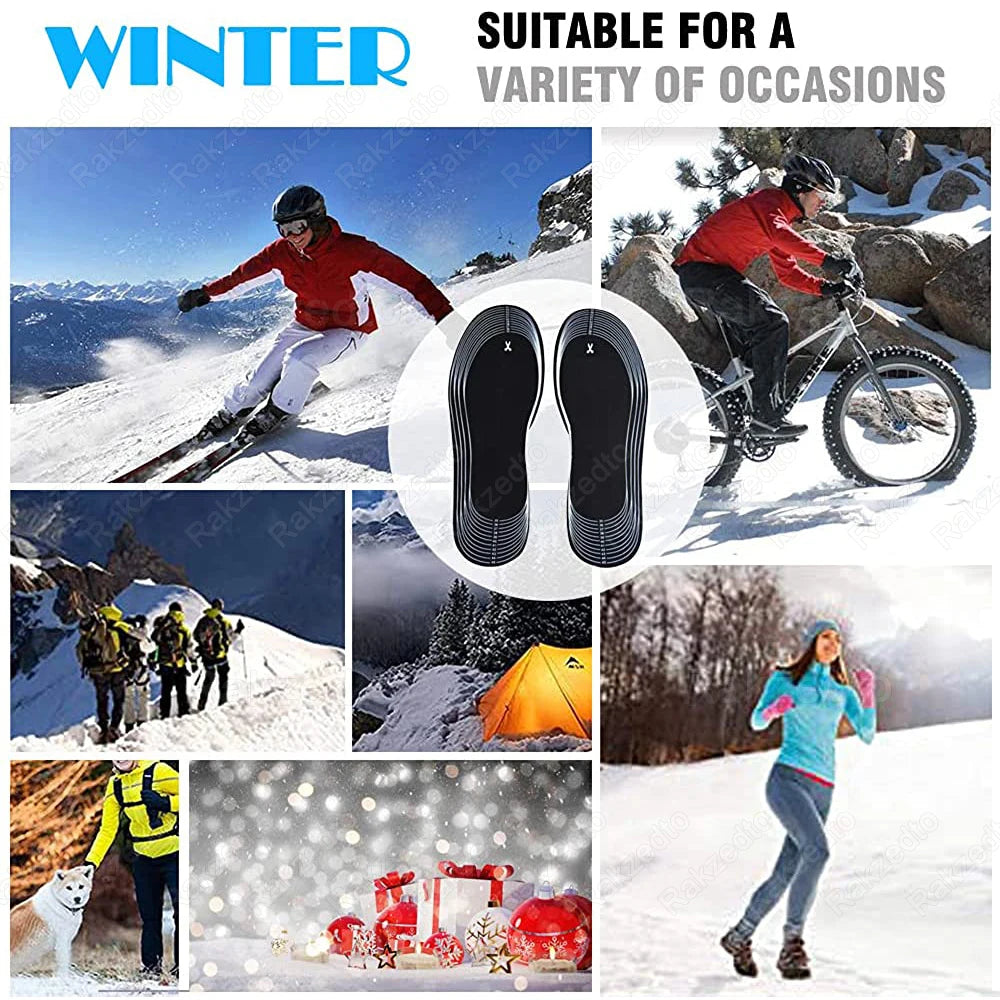 Usb Heated Shoe Insoles for Men Women Winter Outdoor Skiing Feet Warmer Shoes Pad Battery Electric Heating Thermal Insoles