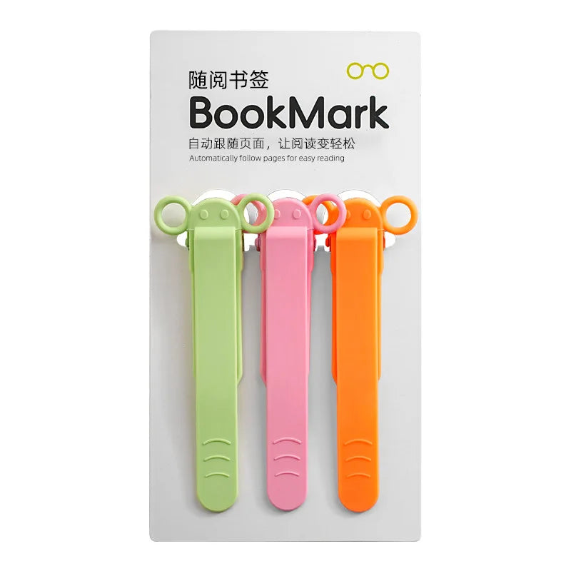 3pcs Silicone Automatic Bookmark, Unique Bookmark Page Keeper, BookPage Holder Markers Clip Book Marks Reading Accessories Gifts