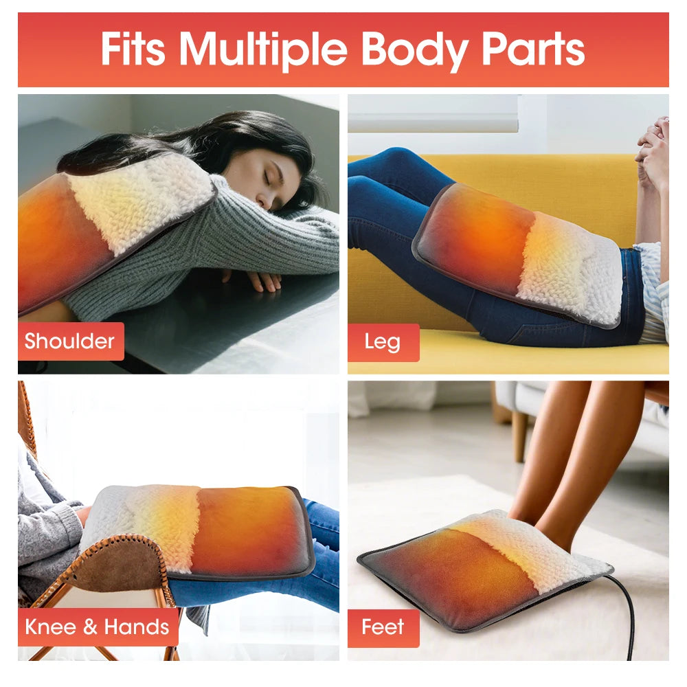 Portable USB Electric Foot Heating Pad Washable Soft Plush Foot Heater Winter Foot Warming Mat for Bed,Under Desk,Office,Home