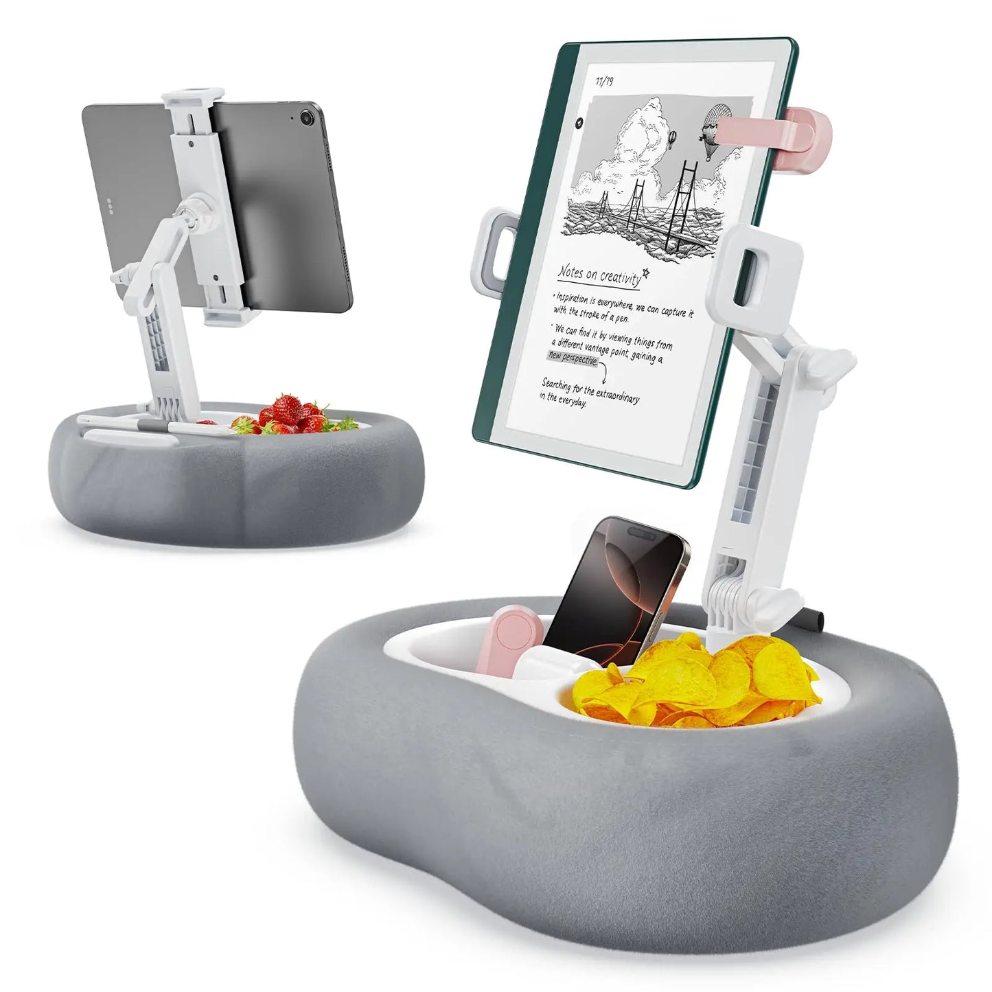 Tablet Kindle Pillow Stand Holder Fit 4''-13''  iPad Holder Stand for Bed with Soft Plus Fabric Reading Accessories Gift