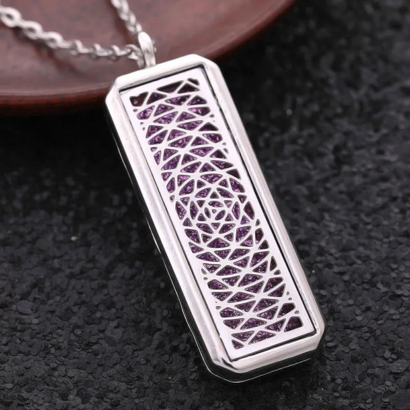 2025 New Glamour Aromatherapy Pendant Square Stainless Steel Necklace Essential oil Perfume Diffuser Locket Romantic Accessories