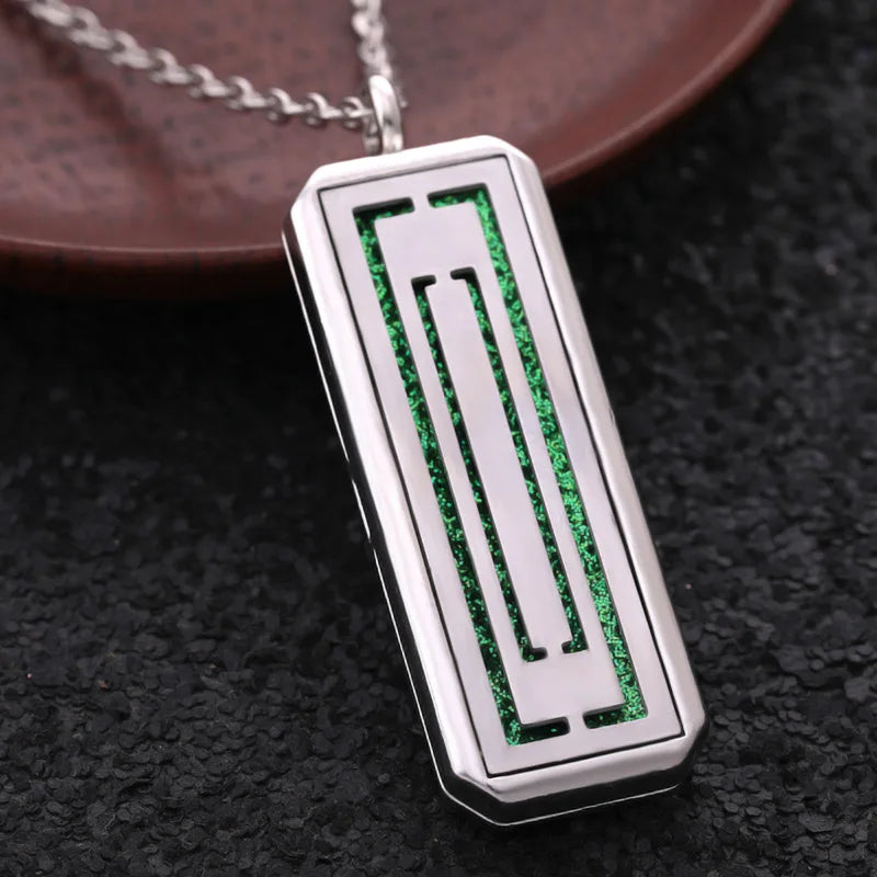 2025 New Glamour Aromatherapy Pendant Square Stainless Steel Necklace Essential oil Perfume Diffuser Locket Romantic Accessories