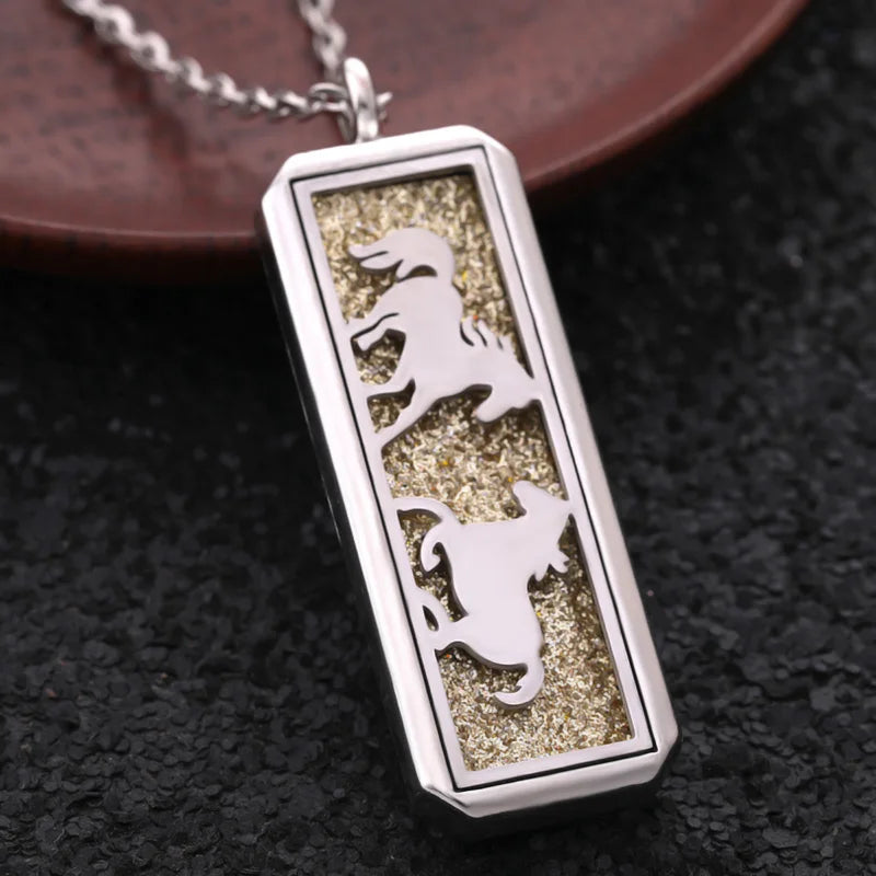 2025 New Glamour Aromatherapy Pendant Square Stainless Steel Necklace Essential oil Perfume Diffuser Locket Romantic Accessories