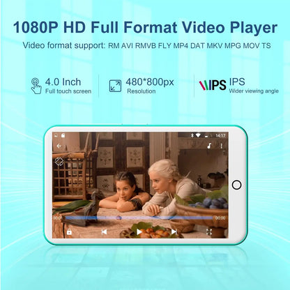 Oilsky Android 9.0 MP3 player, 16GB/80GB  supports Bluetooth and Wi-Fi, built-in FM radio and e-book function,  up to 512G