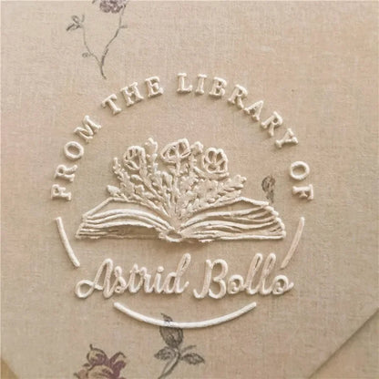 Personalized Book Embosser Custom Library Embosser Seal Customized This Book Belongs To,Custom Book Stamp from the library of