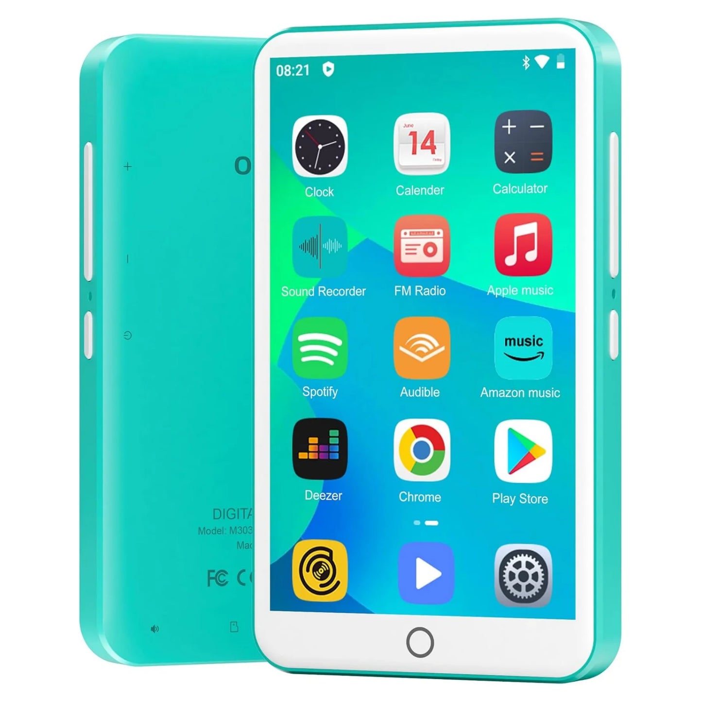 Oilsky Android 9.0 MP3 player, 16GB/80GB  supports Bluetooth and Wi-Fi, built-in FM radio and e-book function,  up to 512G