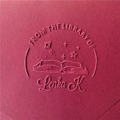 Personalized Book Embosser Custom Library Embosser Seal Customized This Book Belongs To,Custom Book Stamp from the library of