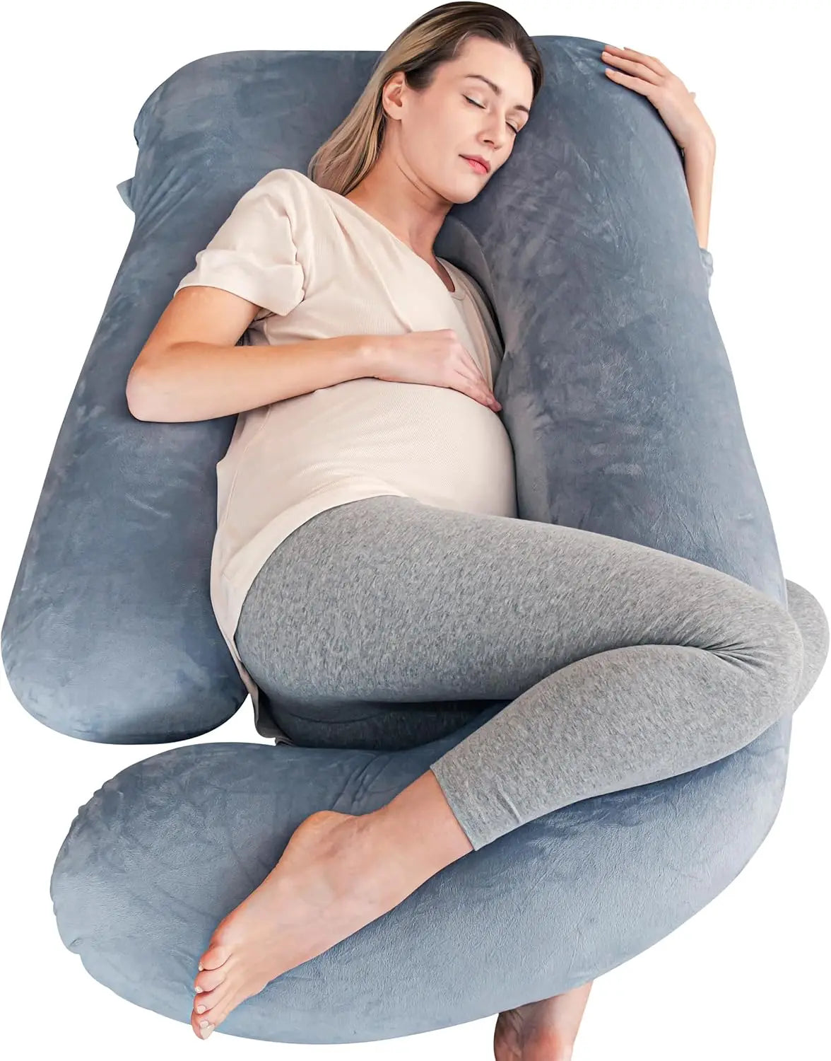 JIABINFU Cute Castle Pregnancy Pillows, Soft U-Shape Maternity Pillow with Removable Cover,Pregnancy Must Haves