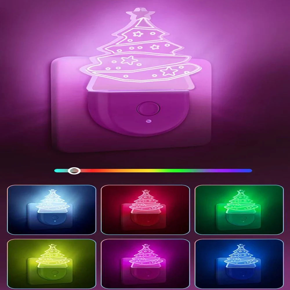 RGB color ambience decorated LED nightlights EU US UK Plug Holiday Party Party Room Bedroom lights