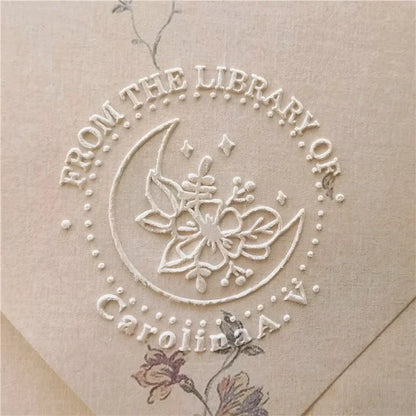 Personalized Book Embosser Custom Library Embosser Seal Customized This Book Belongs To,Custom Book Stamp from the library of
