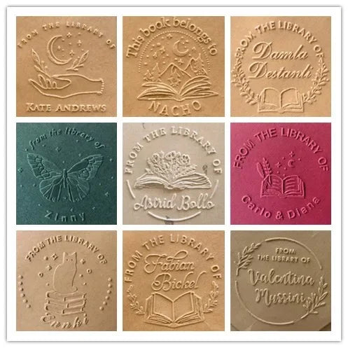 Personalized Book Embosser Custom Library Embosser Seal Customized This Book Belongs To,Custom Book Stamp from the library of