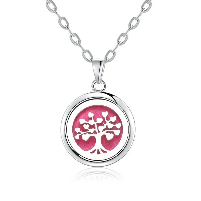 New Tree Of Life Aromatherapy Necklace Stainless Steel Essential Oil Diffuser Amulet Perfume Locket Pendant Women Jewelry Gift