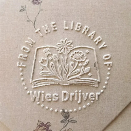 Personalized Book Embosser Custom Library Embosser Seal Customized This Book Belongs To,Custom Book Stamp from the library of
