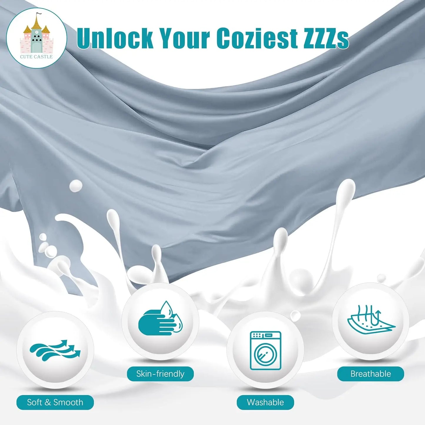 JIABINFU Cute Castle Pregnancy Pillows, Soft U-Shape Maternity Pillow with Removable Cover,Pregnancy Must Haves