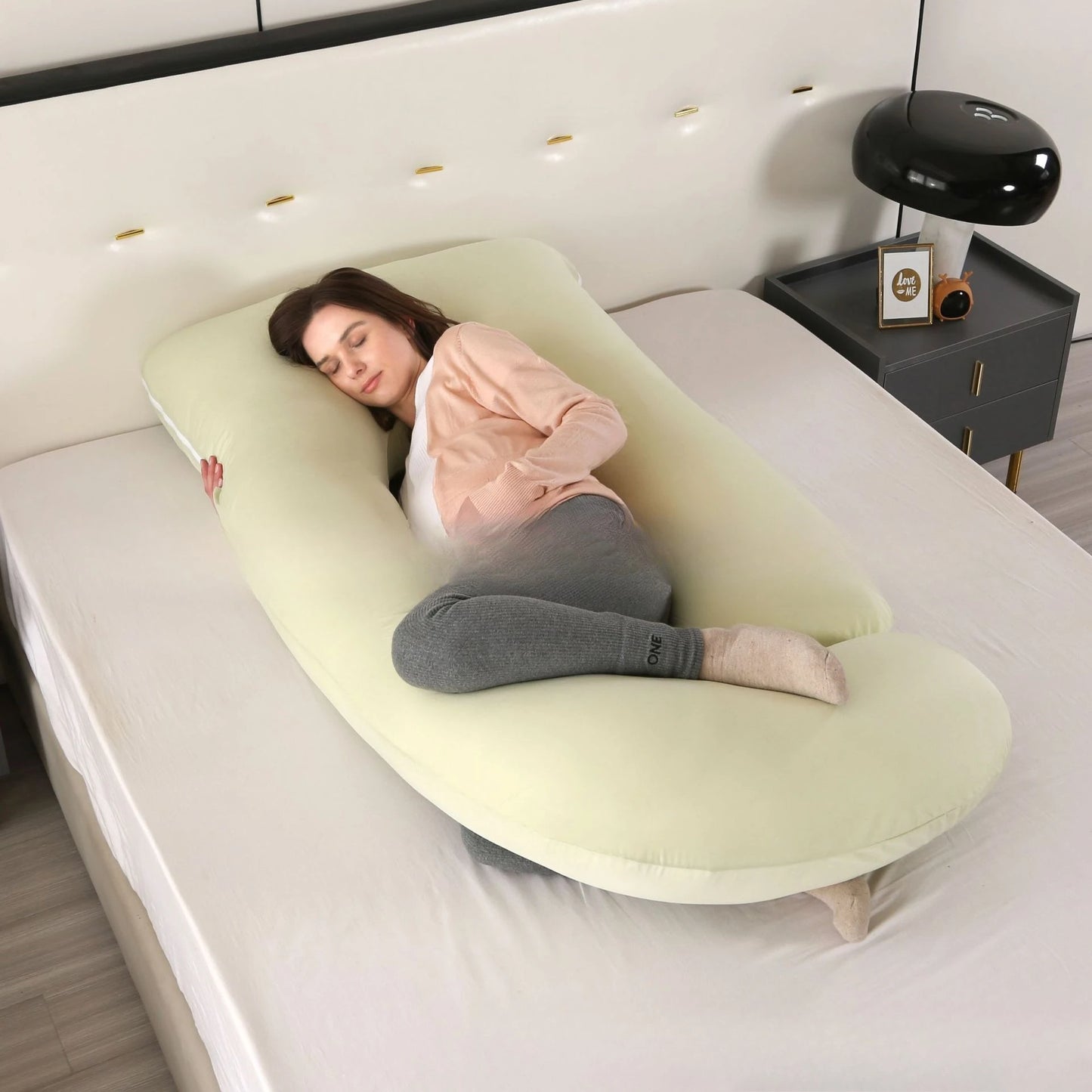 JIABINFU Cute Castle Pregnancy Pillows, Soft U-Shape Maternity Pillow with Removable Cover,Pregnancy Must Haves