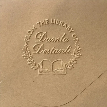 Personalized Book Embosser Custom Library Embosser Seal Customized This Book Belongs To,Custom Book Stamp from the library of