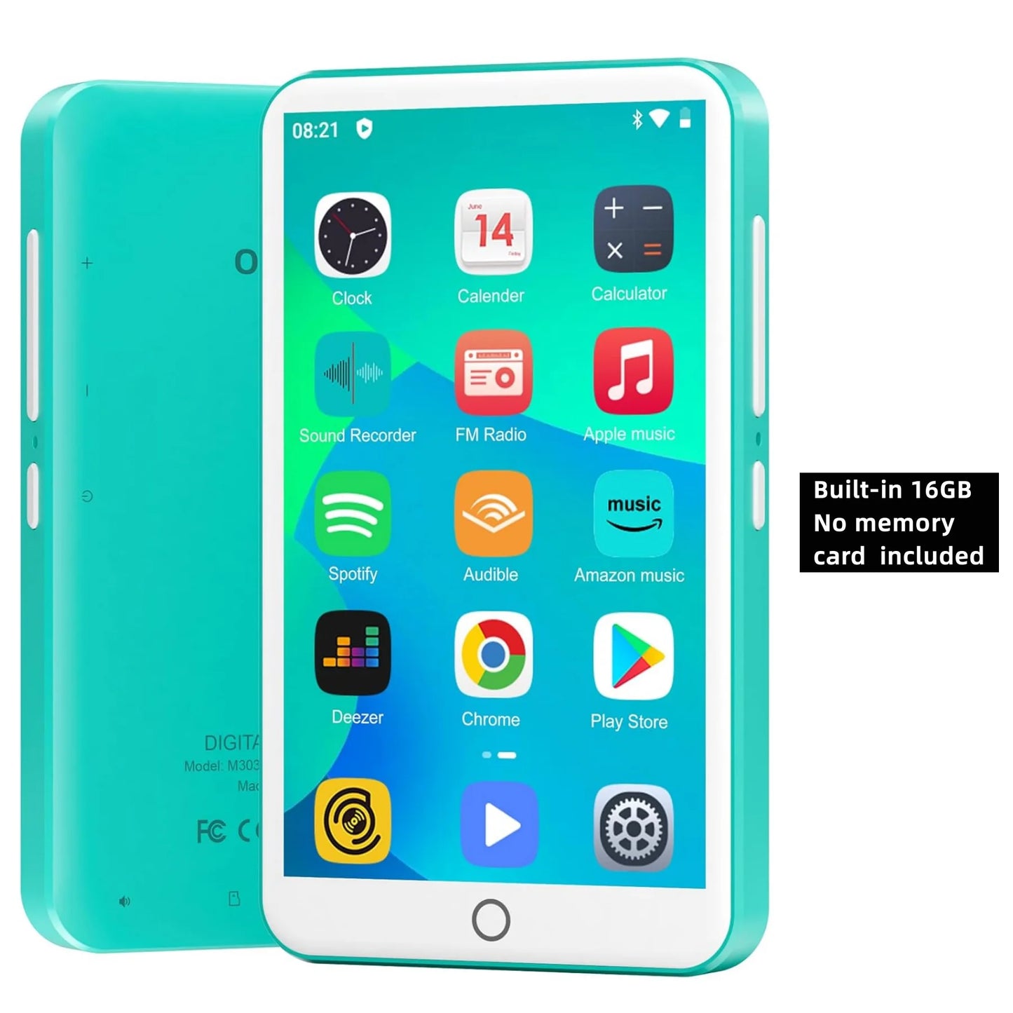 Oilsky Android 9.0 MP3 player, 16GB/80GB  supports Bluetooth and Wi-Fi, built-in FM radio and e-book function,  up to 512G