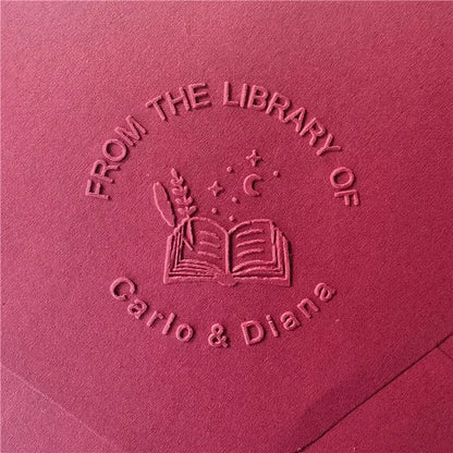 Personalized Book Embosser Custom Library Embosser Seal Customized This Book Belongs To,Custom Book Stamp from the library of