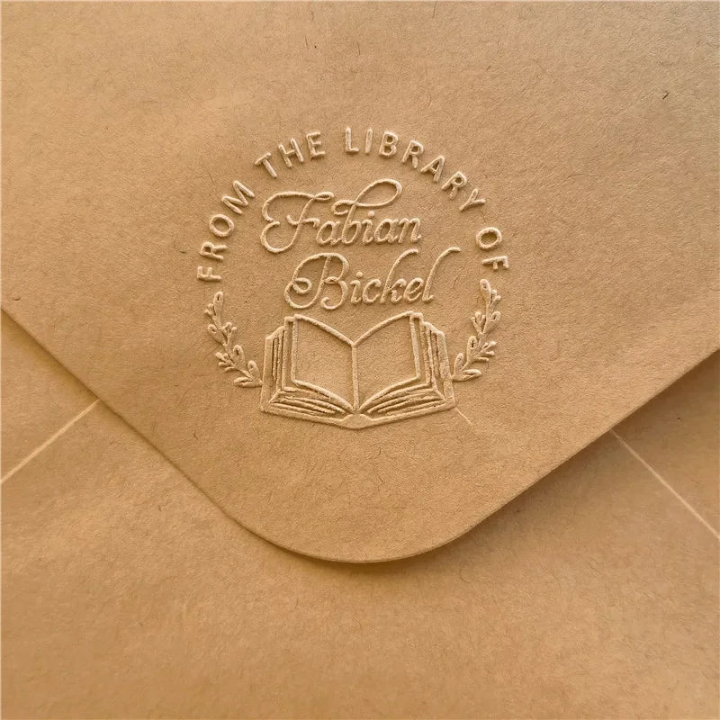 Personalized Book Embosser Custom Library Embosser Seal Customized This Book Belongs To,Custom Book Stamp from the library of