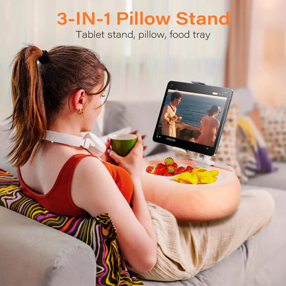 Tablet Kindle Pillow Stand Holder Fit 4''-13''  iPad Holder Stand for Bed with Soft Plus Fabric Reading Accessories Gift