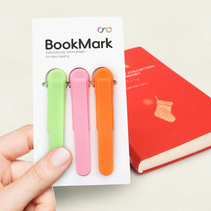 3pcs Silicone Automatic Bookmark, Unique Bookmark Page Keeper, BookPage Holder Markers Clip Book Marks Reading Accessories Gifts