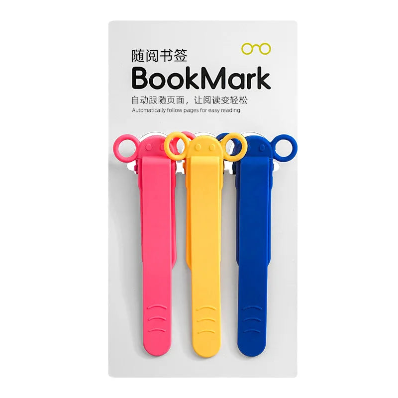 3pcs Silicone Automatic Bookmark, Unique Bookmark Page Keeper, BookPage Holder Markers Clip Book Marks Reading Accessories Gifts