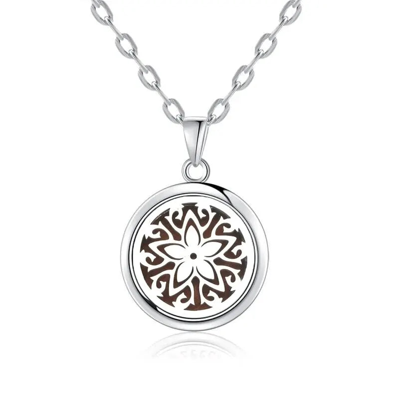 New Tree Of Life Aromatherapy Necklace Stainless Steel Essential Oil Diffuser Amulet Perfume Locket Pendant Women Jewelry Gift