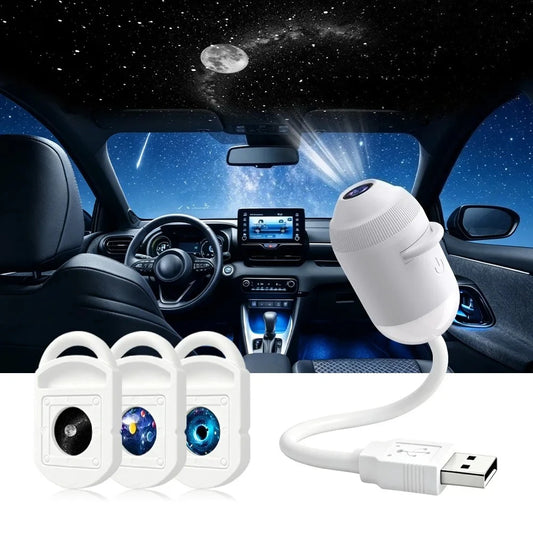 USB Star Projector Light 3 in 1/6 in 1Touch Control Flexible Hose Car Roof Galaxy Night Light For Bedroom Auto Atmosphere Lamp