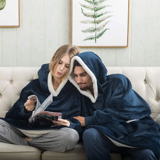 Wearable Blanket Hoodie Oversized Flannel Sherpa Fleece Hooded Soft Cozy Warm Blanket Women Men Blanket Sweatshirt Gifts