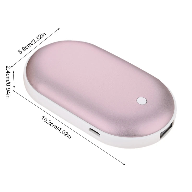Portable Hand Warmer Rechargeable Pocket Heater 2-in-1 Function USB Charging Heater Hand Warmer Large Capacity