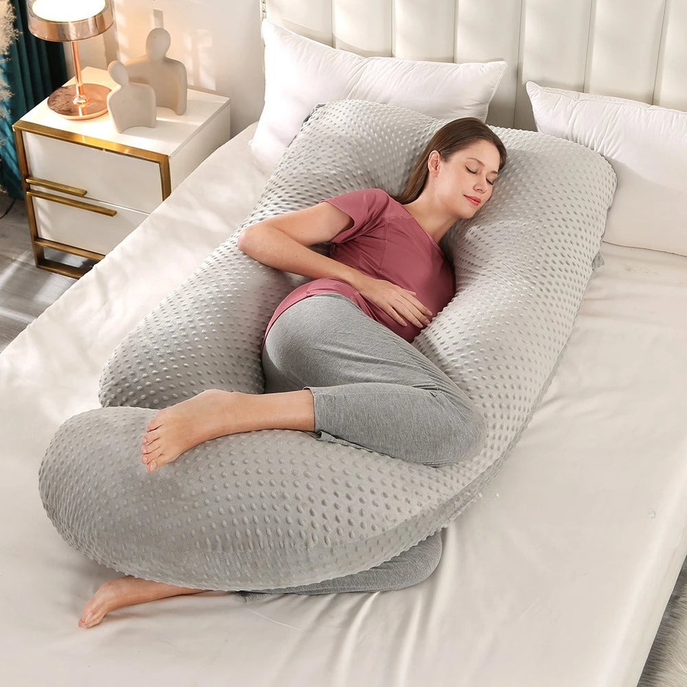 JIABINFU Cute Castle Pregnancy Pillows, Soft U-Shape Maternity Pillow with Removable Cover,Pregnancy Must Haves