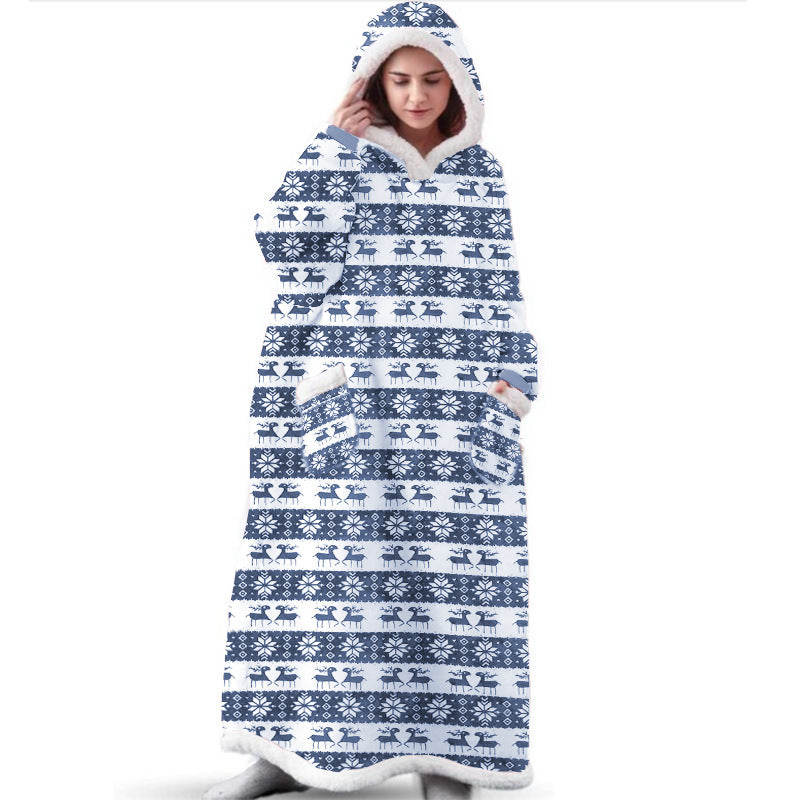 Halloween Print Wearable Casual Long Lazy Sweater Blanket
